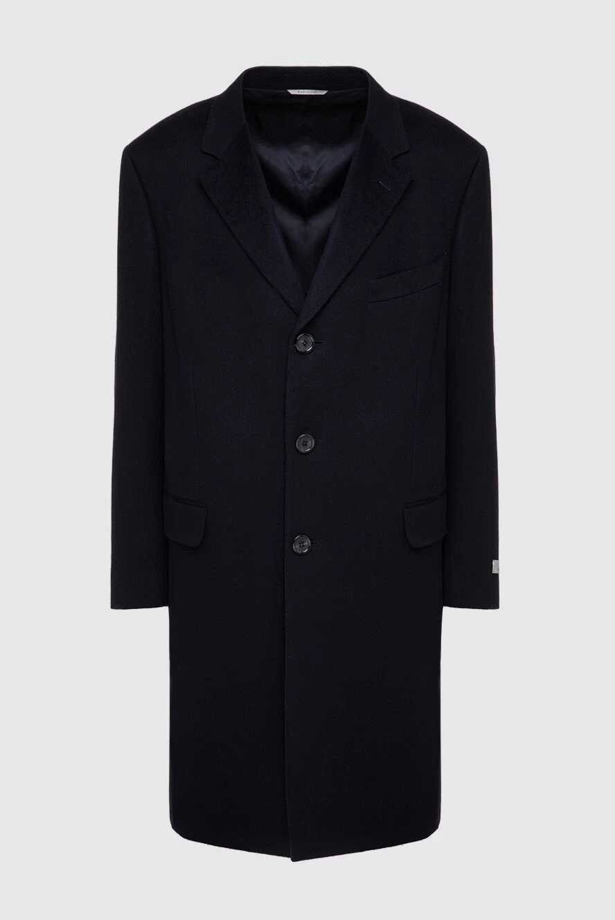 Canali Пальто из шерсти и кашемира синее мужское - 85% шерсть, 15% кашемир. Пуговицы. Два боковых кармана, два внутренних кармана. 100% нейлон. Страна производитель: Италия. Уход: специализированная чистка - фото 1