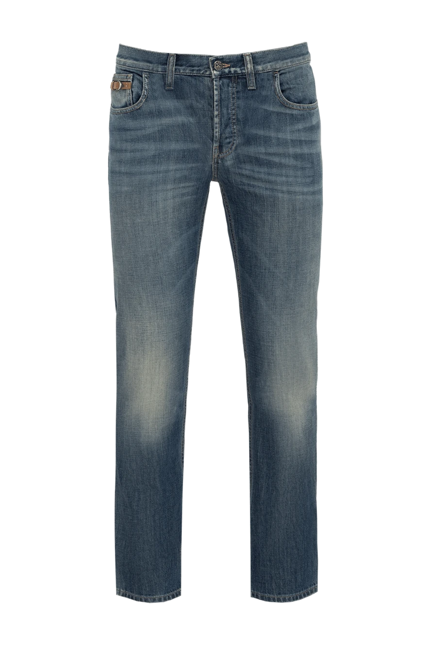 Gucci Джинсы синего цвета с потертостями и эффектом выварки - логотип, эффект потертостей, контрастные швы. 100% хлопок. пуговица, молния. три боковых кармана, два кармана сзади . Страна производитель: Италия. Уход: специализированная чистка - фото 1