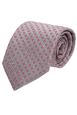 Gray silk tie for men