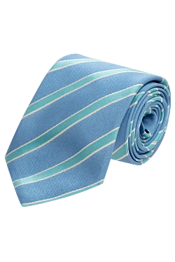 Blue silk tie for men