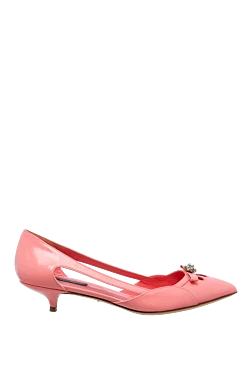 Pink leather shoes for women