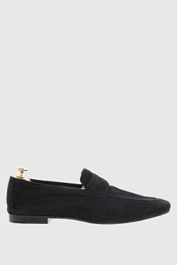 Black suede loafers for men