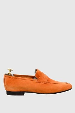 Suede loafers orange for men