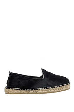 Espadrilles black pony skin for men