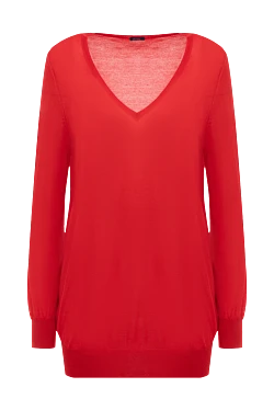 Red cashmere jumper for women