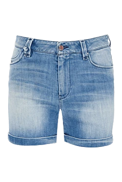 Blue cotton shorts for women