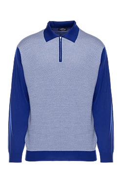 Wool long sleeve polo blue for men