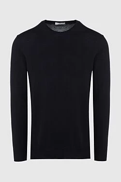 Black wool jumper for men