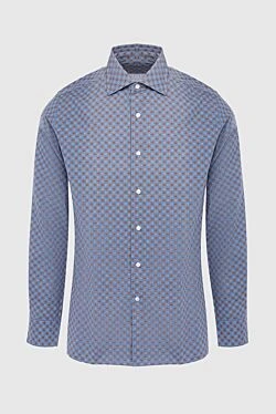 Blue cotton shirt for men