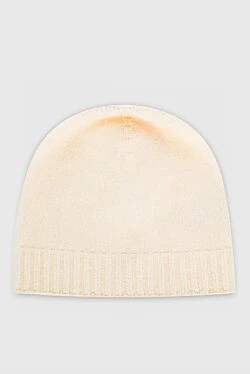 Beige cashmere hat for women