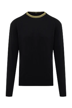 Black wool jumper for men