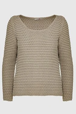 Beige cotton jumper for women