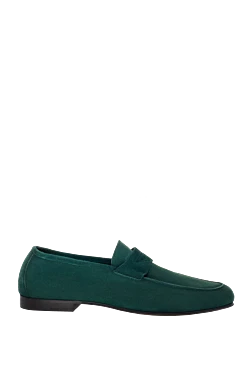 Green suede loafers for men