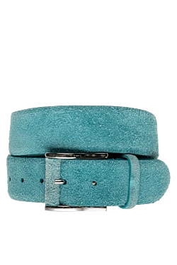 Blue leather belt for men