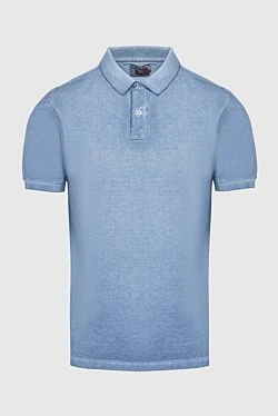 Blue cotton polo for men