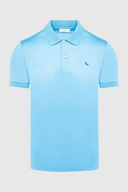 Blue cotton polo for men