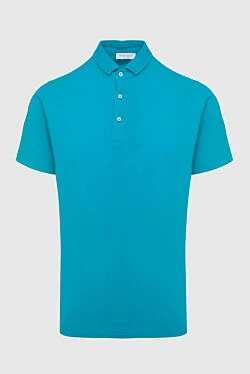 Blue cotton polo for men