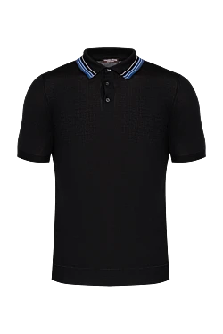 Cotton and silk polo black for men