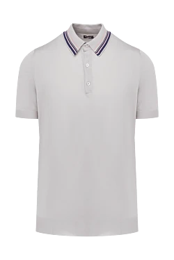 Cotton and silk polo gray for men