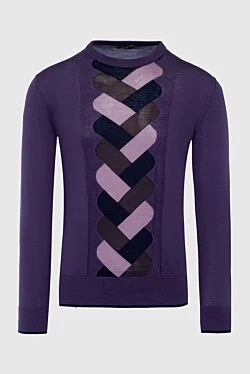 Cashmere and silk jumper purple for men