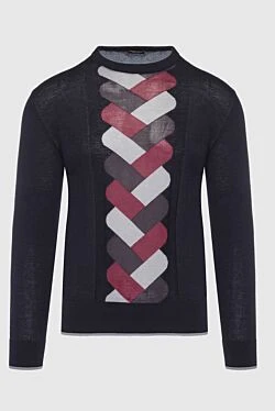 Cashmere and silk jumper black for men