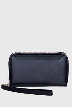 Black men's clutch bag made of genuine leather