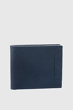 Genuine leather purse blue for men