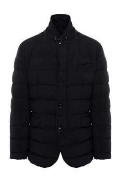 Black polyamide and elastane jacket for men