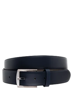 Black leather belt for men