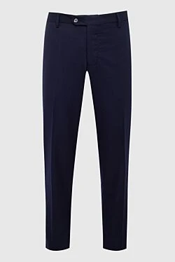 Blue wool trousers for men