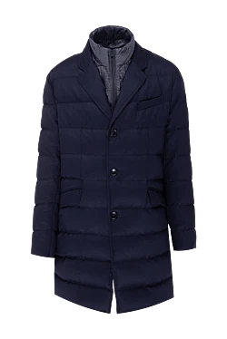 Down jacket men's wool blue