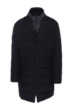 Down jacket men's black wool