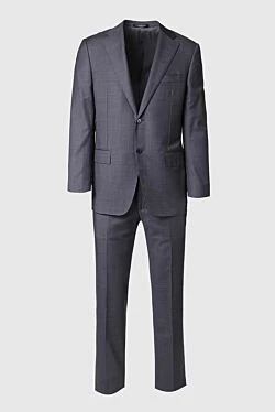 Gray wool men's suit