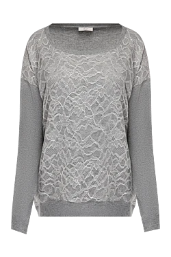 Gray wool and cashmere jumper for women