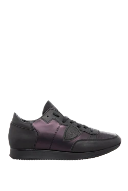 Purple leather sneakers for men