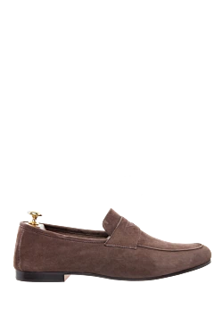 Brown suede loafers for men