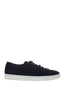 Black suede sneakers for men