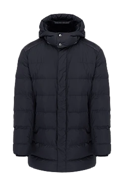 Men's down jacket made of wool and polyester black