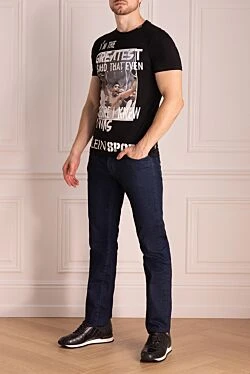 Black cotton T-shirt for men