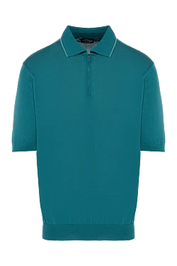 Silk polo green for men