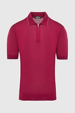 Silk polo burgundy for men