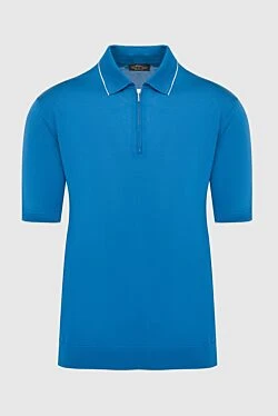 Silk polo blue for men