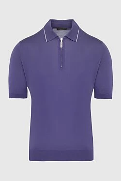 Silk polo purple for men