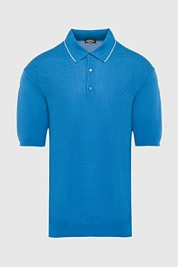 Silk polo blue for men