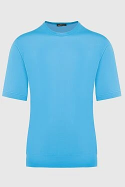 Blue cotton T-shirt for men