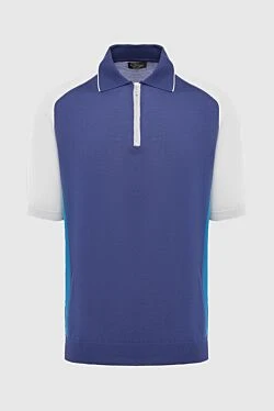 Silk polo blue for men