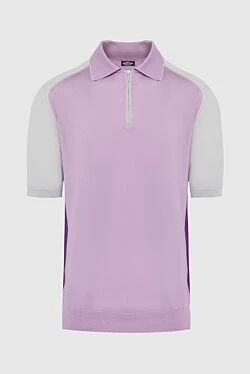 Silk polo pink for men