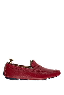 Men's moccasins made of red leather