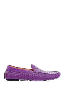 Violet men's leather moccasins