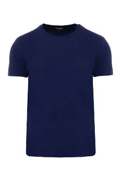 Blue cotton and elastane T-shirt for men